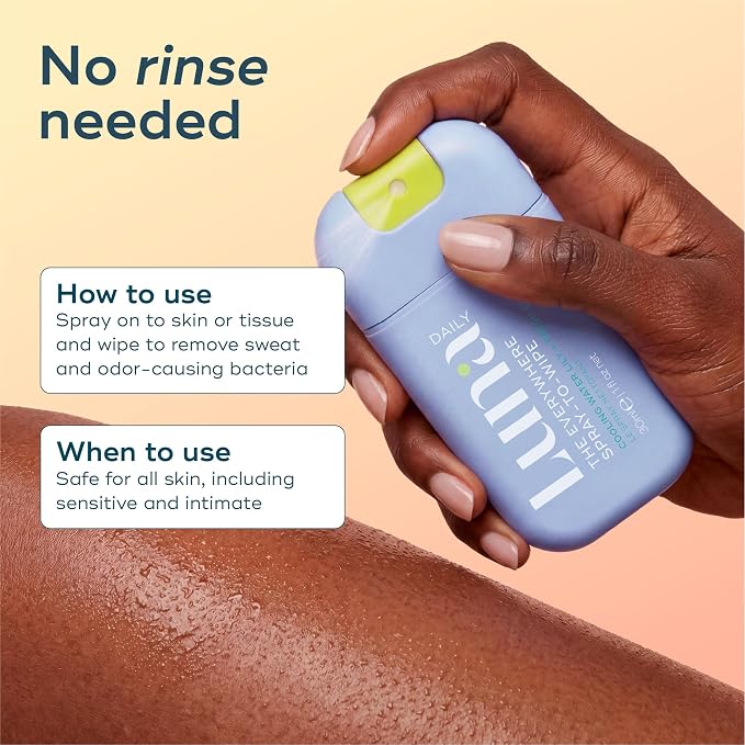 Luna Daily The Everywhere Spray-to-Wipe | Citrus + Water Lily, 1 Fl Oz (2 Pack)