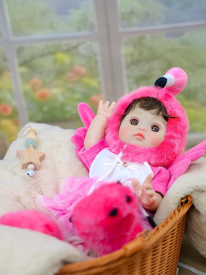 Reborn Baby Dolls, 18inch Large Realistic Hand-Rooted Hair Lifelike Baby Dolls with Accessories for 3+ Year Old Girls Gifts, Pretend Play, Collection
