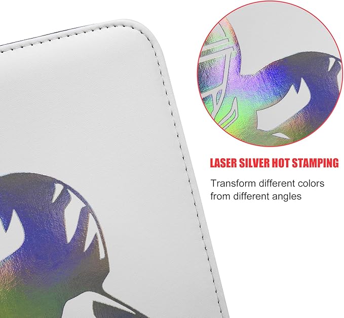 400 Pockets Football Card Binder, Portable Waterproof Storage Card Album with Removable Sleeves for Sports Football Cards 2025 2026 Collectors(laser silver hot stamping)