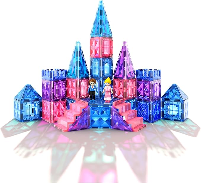 Diamond Magnetic Building Blocks - Princess Toys for 3-8 Year Old Girls & Boys - 3 4 5 6 Year Old Girl Birthday Xmas Present Preschool K12 Classroom Decor Classroom Must Haves School Supplies