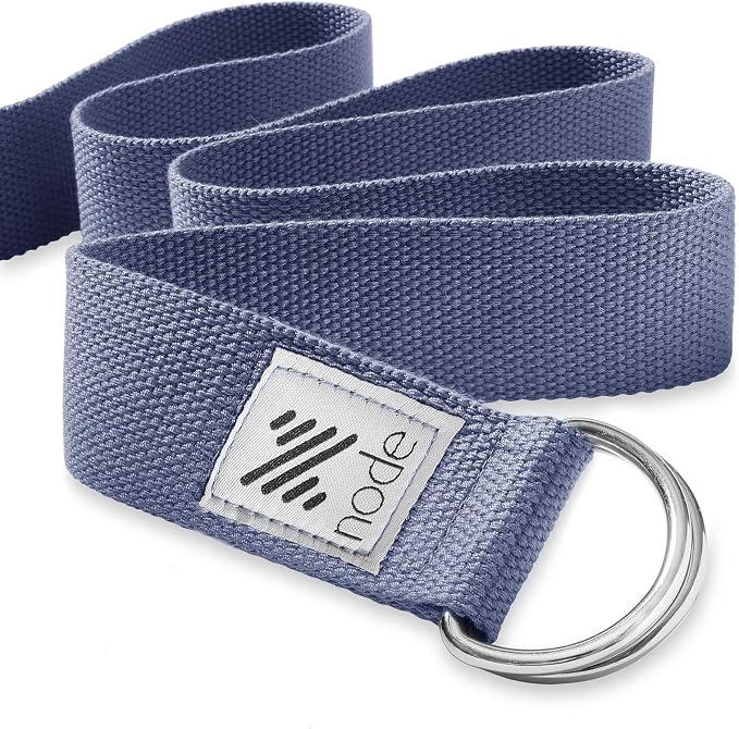 7-1/2' Yoga Strap for Stretching, Woven Cotton Blend Yoga Strap with Adjustable D-Ring Buckle for Exercise, Therapy and Fitness