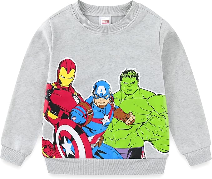 Marvel Avengers Captain America, Ironman, and Hulk Boys 2 Piece Sweatshirt and Pants Set for Toddlers and Big Kids