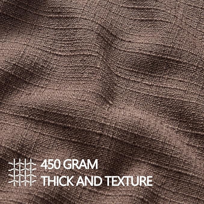 MIULEE Thick Textured Euro Sham Throw Pillow Covers 24x24 Inch Dark Brown | Set of 2, Decorative Linen Blend Pillow Cover, Flange Edge Design, Farmhouse Modern Boho Style, Bed Couch Living Room Decor