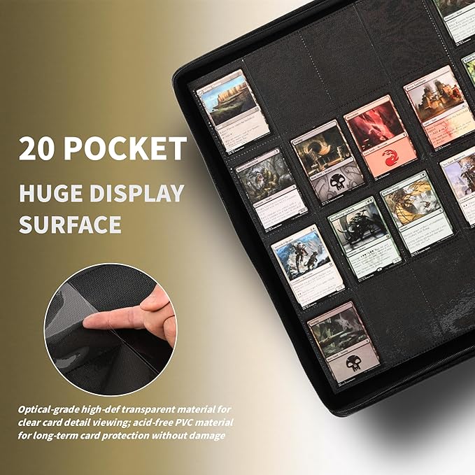 2000 Pockets Trading Card Binder, 20-Pocket Card Ablum Compatible with MTG,Sports Cards & Other Standard Size Trading Card (RED)