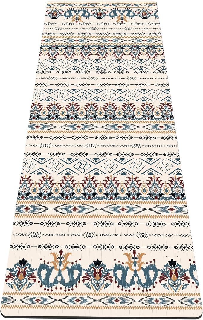 nuveti Yoga Mat Print Extra Thick TPE Non Slip Fitness Exercise Mat with Carrying Bag,72"x24" Extra Thick 6MM Exercise & Workout Mat for Yoga, Pilates Fitness and Floor Exercises