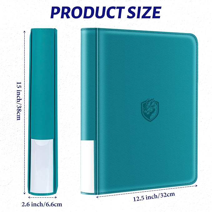 Toploader Binder Holds 324 Toploaders - 20 Toploaders|Waterproof PU Leather + Anti-Yellowing PP Inserts | Ridge Tab Sorting Portable top loader binder for cards(For Sports/Game Cards)