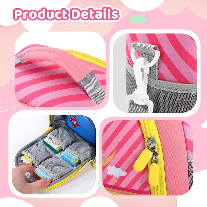 Carrying case Bag Compatible with Little Tikes Story Dream Machine Books Starter Set，Storage for Storybook, Audio Play, Character Travel Bag(Pink)