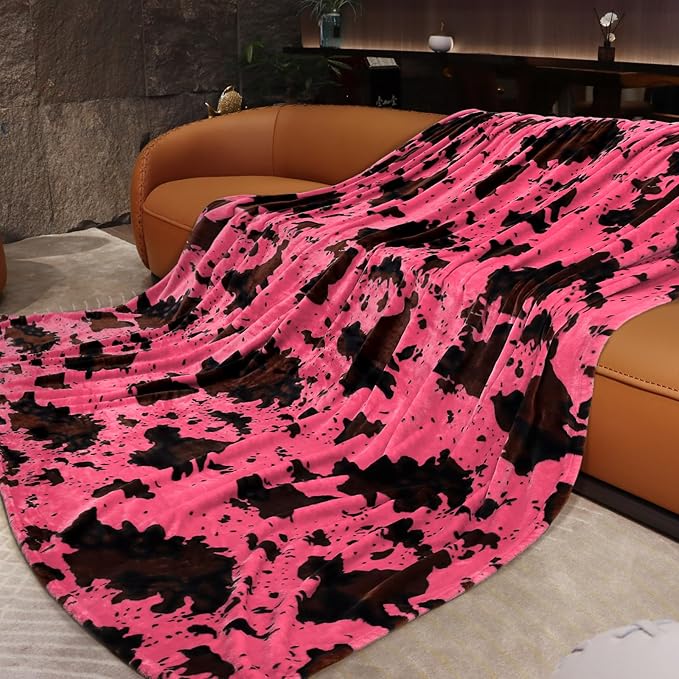 Hot Pink Blanket Queen Size, Extra Large Soft Warm Full Size Fleece Blanket for Couch Bed, Pink Bedroom Living Room Home Decor, 90x90 Inches