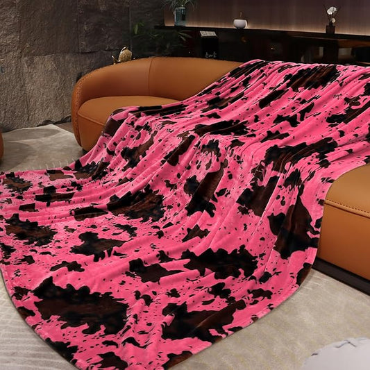 Hot Pink Blanket Queen Size, Extra Large Soft Warm Full Size Fleece Blanket for Couch Bed, Pink Bedroom Living Room Home Decor, 90x90 Inches