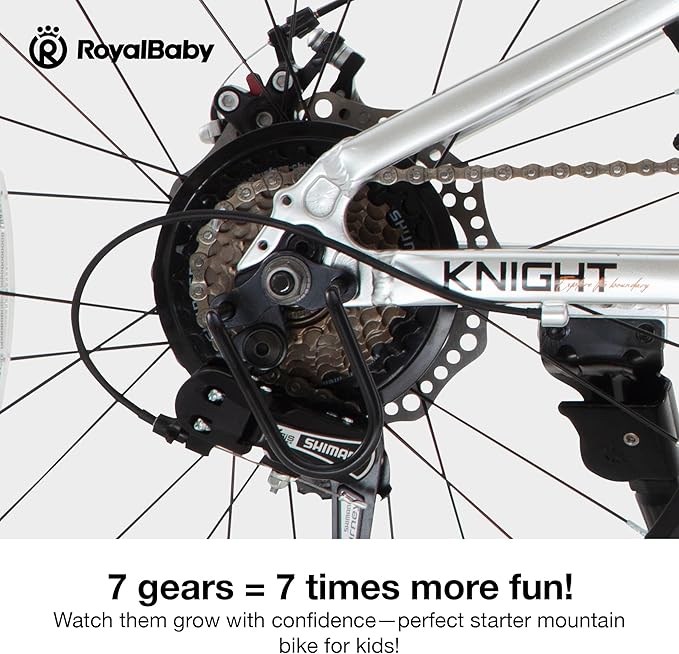 RoyalBaby Kids Mountain Bike for Boys and Girls, Ultra-Light Aluminum 20-26 Inch Wheel Bicycle for 6-14 Years Old Children, 7/21-Speeds Drivetrain