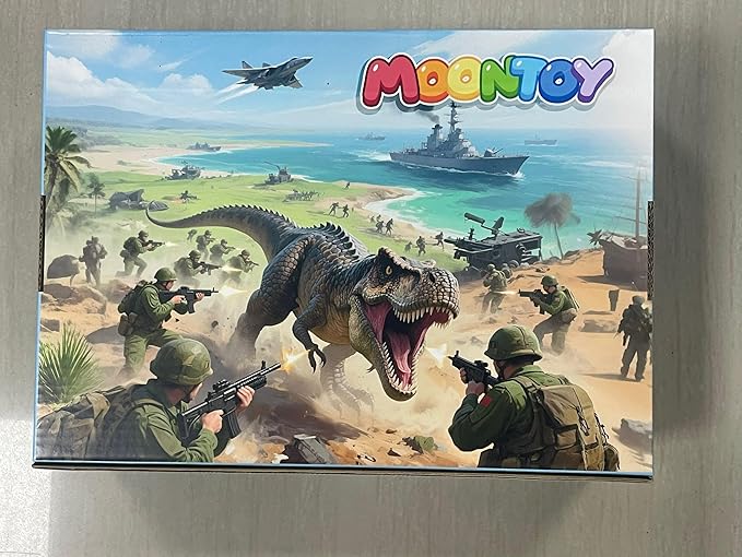 MOONTOY Army Men and Dinosaur Military Playset, 128PCS Toy Soldiers with Tanks, Jets, Missiles, Vehicles & Battle Mat, Army Men Action Figures, Christmas Birthday Gift for Kids Boys and Girls Ages 3+