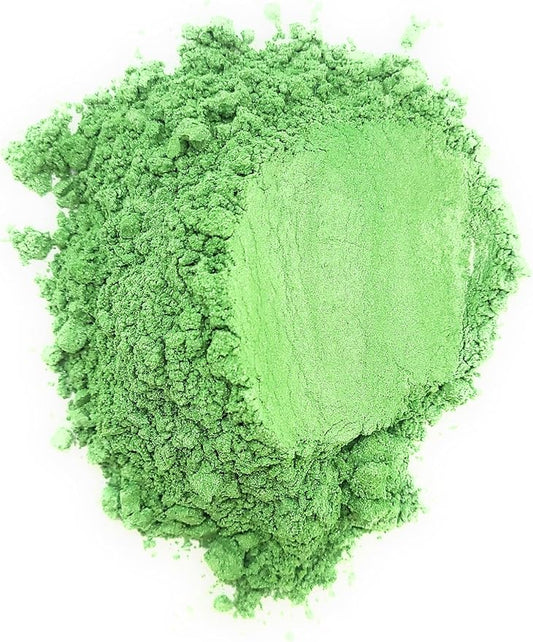Pearl Mica Powder Pigment Dye - 500 grams (1.1 lbs) - Best Bulk Price for Fine Arts, Crafting, Painting, Bath bomb Soap Candle Slime Jewelry Making, Epoxy Resin, Woodworking (Green AG14)