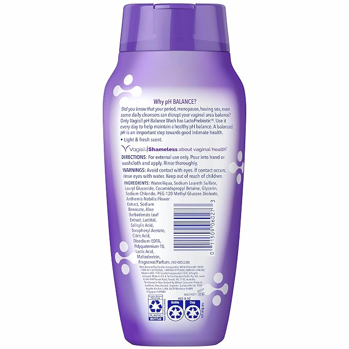 Vagisil Feminine Wash for Intimate Area Hygiene, pH Balance, Gynecologist Tested, Hypoallergenic, 12 oz, (Pack of 1)