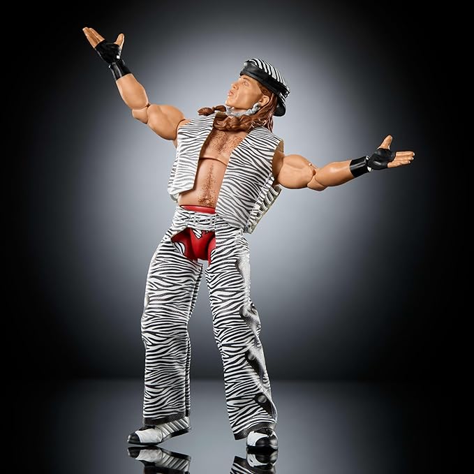 Mattel WWE Ultimate Edition Action Figure & Accessories Set, Shawn Michaels 6-inch Collectible with Swappable Heads & Hands, 30 Articulation Points (Amazon Exclusive)