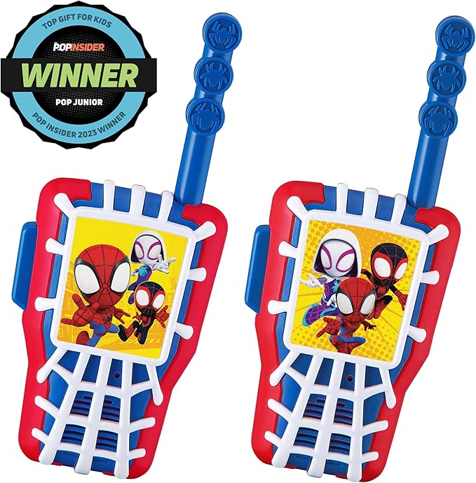 eKids Spidey and His Amazing Friends Walkie Talkies for Kids, Static Free and Extended Range, Indoor and Outdoor Toys (Spidey)