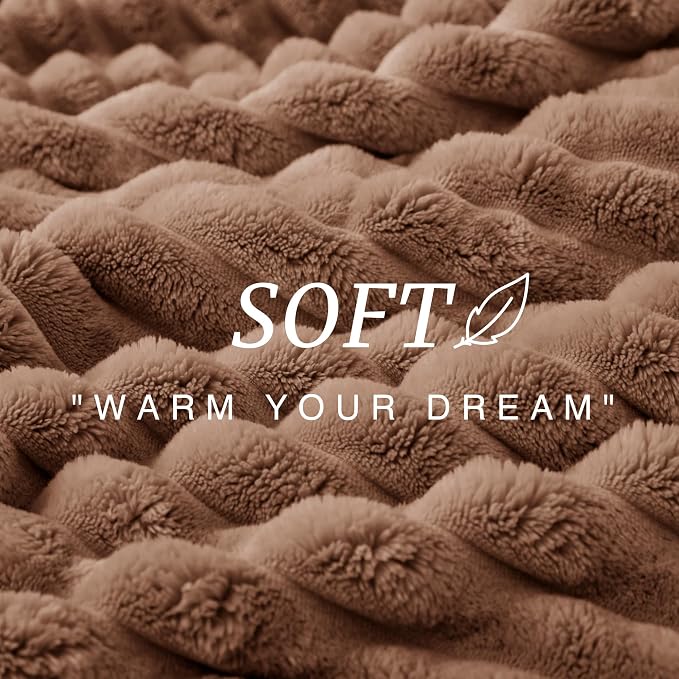 EXQ Home Gentle Soft Fleece Throw Blanket – Cozy Lightweight Blanket for Couch Bed – All-Season Warm Fuzzy Flannel Blanket for Women Mom Her – Gifts for Birthday(60"x80",Mocha Mousse)