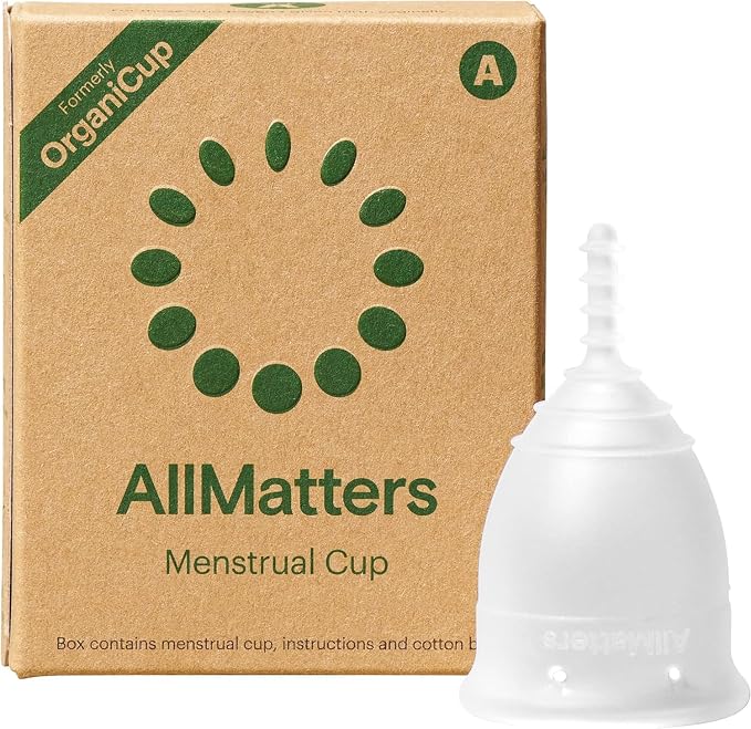 OrganiCup Menstrual Cup by AllMatters - Size A - Superior to Pads & Tampons - Voted Best Menstrual Cup by Reviewed - Made in Germany - Soft and Flexible