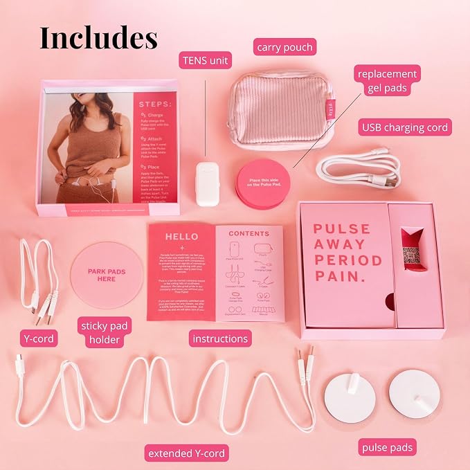 Pixie Period Pain Relief Device - Best PMS Relief Simulator with TENS Technology - Thinnest Wearable Tens Unit - Unnoticeable Under Clothes - Menstrual Cramp Comfort for Feminine Care
