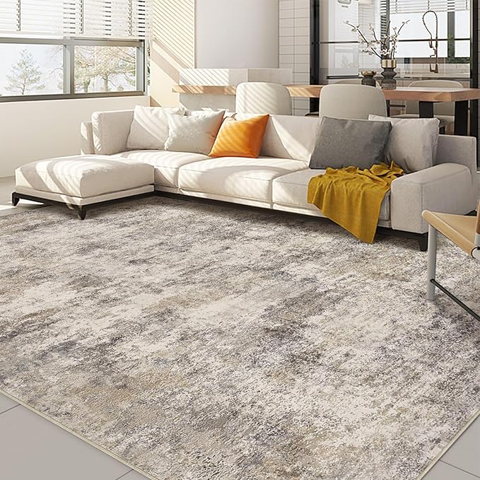 Nakagishi Boho 10x14 Area Rug Living Room Rugs Machine Washable Brown Grey | Soft, Pet & Kid Friendly, Carpet for Living Room/Bedroom/Office/Kitchen/Nursery, Daily Home Decor Stain Resistant Moroccan