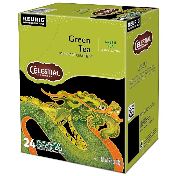 Celestial Seasonings Authentic Green Tea, K-Cup Portion Pack for Keurig K-Cup Brewers, 24-Count