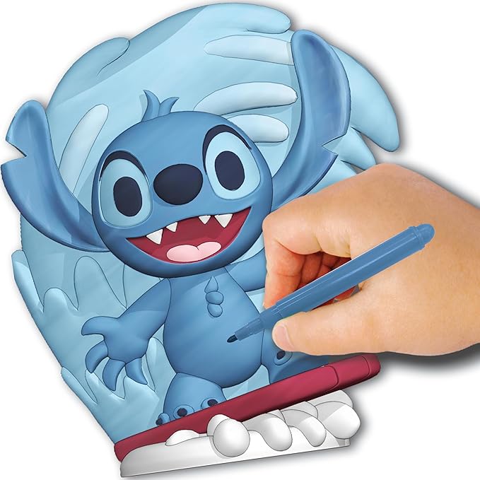 Tara Toy Disney Stitch Design A Vinyl Surfing Edition DIY Coloring Craft Set with Washable Markers Creative Toy for Ages 4+ Official Product