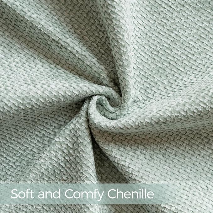 a moment Light Green Chenille Throw Pillow Covers 24x24 Inch Pack of 2 Modern Decorative Throw Pillow Cases Farmhouse Cross Covers Home Decor for Sofa Living Room Spring