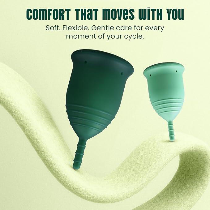 SHORDY Menstrual Cups - Reusable Small & Large Heavy Flow Period Cups | High capacity, 100% medical grade silicone, Overnight leak protection, Disc & tampon alternative copa menstrual para mujer