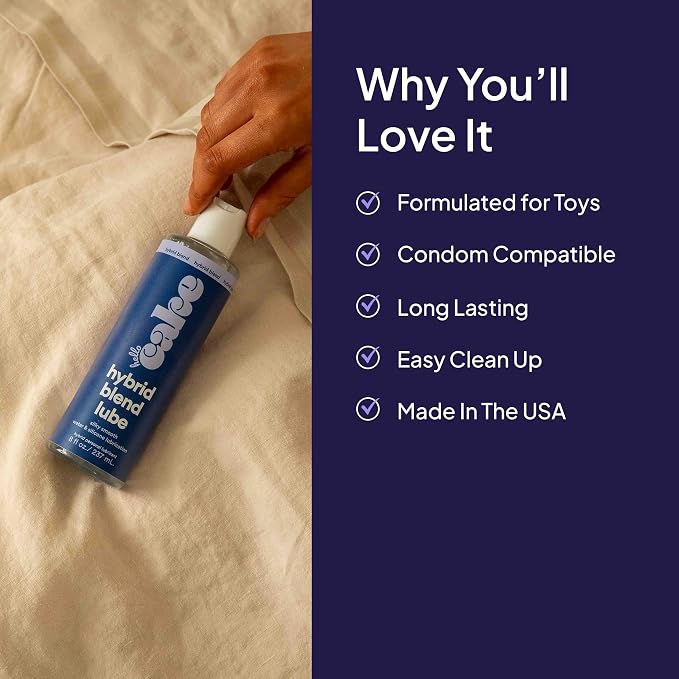 Hello Cake Hybrid Lube - Silicone and Water-Based Personal Lubricant, Safe for All Toy Materials, Ultra Slippery, Long-Lasting, Non-Sticky, Condom Compatible Lube for Men, Women, and Couples, 8 fl oz