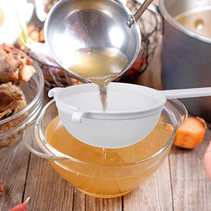HIC Kitchen Double-Ear Fine Mesh Strainer, BPA-Free, 7-Inch, For Sifting Baking Ingredients, Straining, And Draining Soups, Stocks, And Sauces
