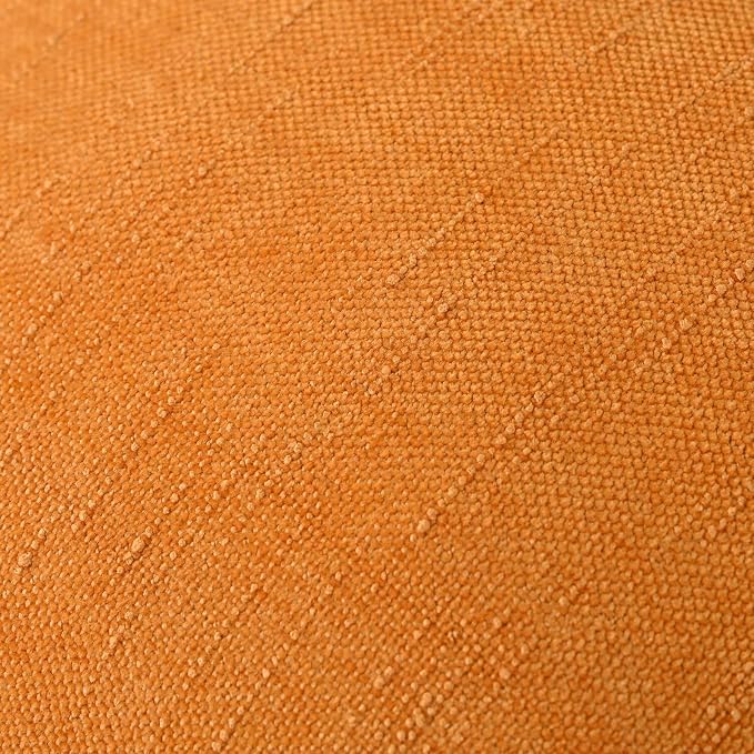 Set of 4 Soft Textured Decorative Throw Pillow Covers 18x18 Inch Cozy Farmhouse Cushion Cover Square Accent Pillow Cases for Bed Couch Sofa Living Room, Orange