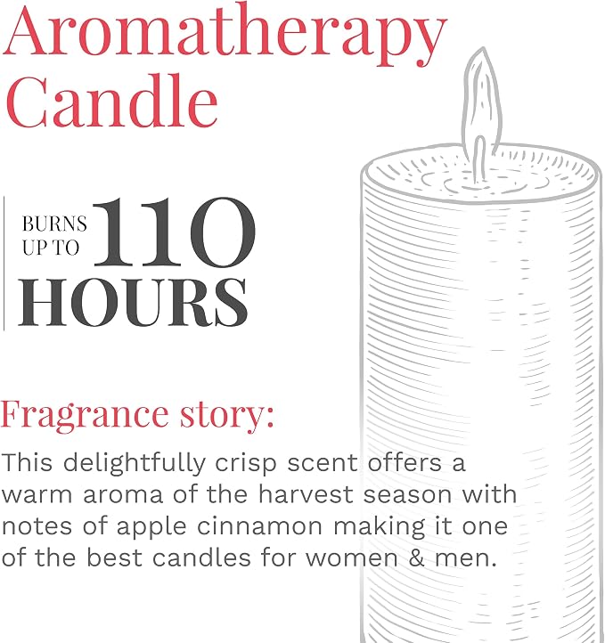 Candle-lite Scented, Apple Cinnamon Crisp Fragrance, One 18 oz. Single-Wick Aromatherapy Candle with 110 Hours of Burn Time, Red Color