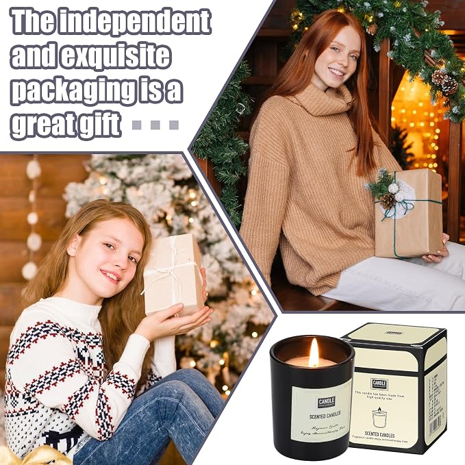 MTLEE 48 Pcs Scented Candles Bulk End of Year Teacher Thank You Gift Candles Wedding Aromatherapy Soy Wax Jar for Birthday CNA Week Appreciation Staff Coworker Guest Favor(Black, White)