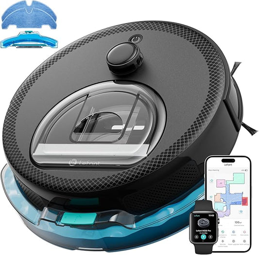 Lefant LiDAR Robot Vacuum and Mop, 450ml Visible Dustbin, Upgraded 190° PSD Obstacle Avoidance, Customized Cleaning, Multi-Floor Mapping, 150 Mins Runtime, WiFi/Alexa/APP, Pet Hair & Carpets, M330 Pro
