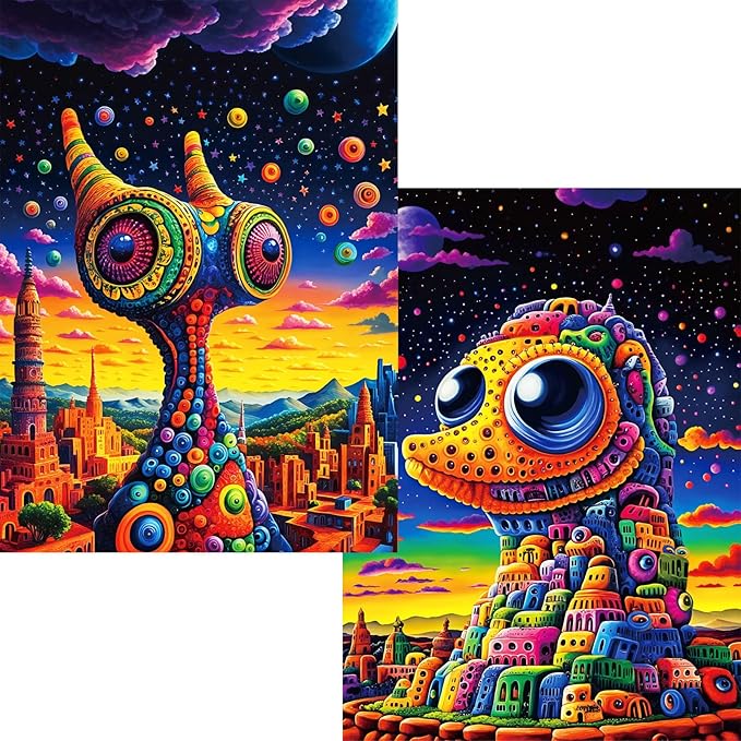 Jigsaw Puzzles 1000 Pieces for Adults, 2 Pack 1000 Piece Puzzle for Adults, Fantasy Puzzles, Duck and Firefly Design, Challenging Puzzles for Game Night