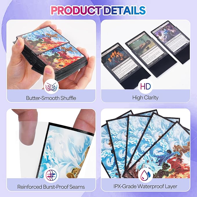 UAONO MTG Card Sleeves - 100 Count Standard Size Matte Art Sleeve, Smooth Shuffling & Ultra Clear Protection, for Magic The Gathering(Chinese Style)