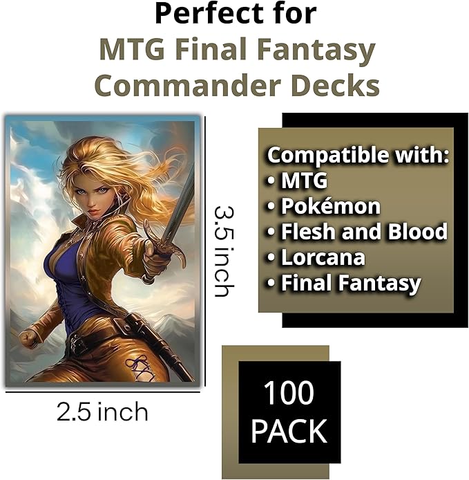 Anime Rune Knight Card Sleeves 102 Pack – Compatible with MTG & TCGs – Perfect for Celes Rune Knight & Final Fantasy Commander Decks – Premium Card Game Sleeves for Magic