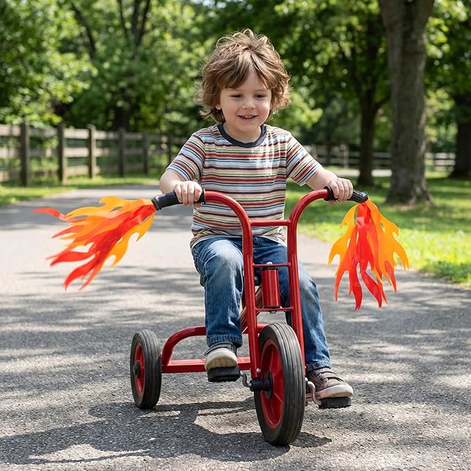 Flame Kids Bicycle Streamers, 10 Inches Flame Bicycle Tassels for Boys Girls, Colorful Bike Handle Decoration Accessories for Bicycle Handlebar Scooter Grips