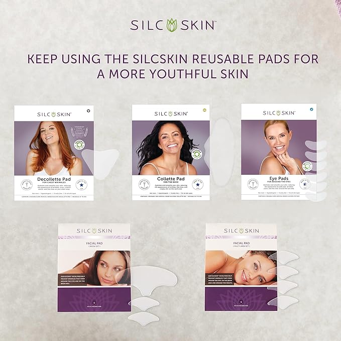 Silc Skin Silicone Eye Pads Reusable Overnight Eye Patches, Medical Grade Silicone For Fine Lines And Puffiness, 180 Day Supply