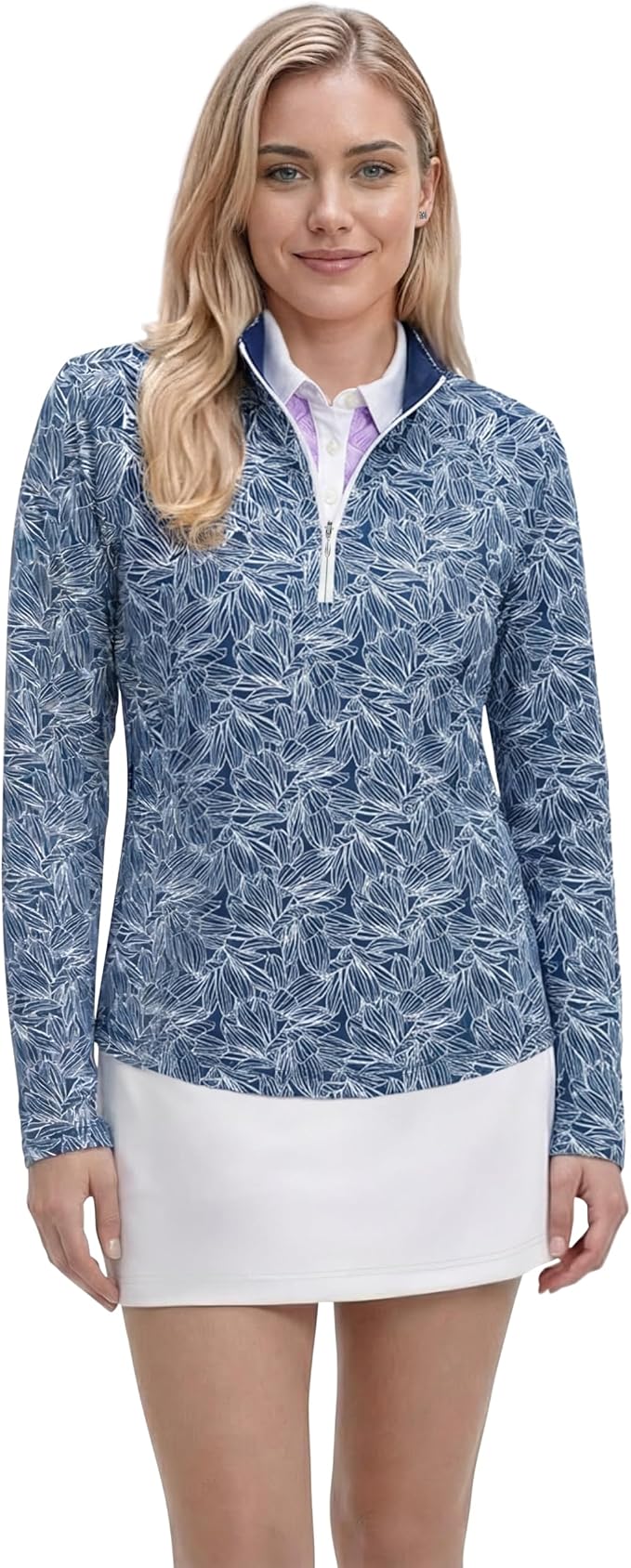 Izod Women's 1/4 Zip Pullover Performance Stretch Long Sleeve Golf Running