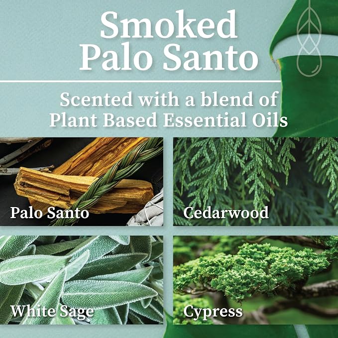 Hemlock Park Smoked Palo Santo Apothecary Scented Candle | Crackling Wood Wick, Botanical Fragrance & Coconut Apricot Wax | Up to 60 Hour Burn Time | 8 oz | Made in USA