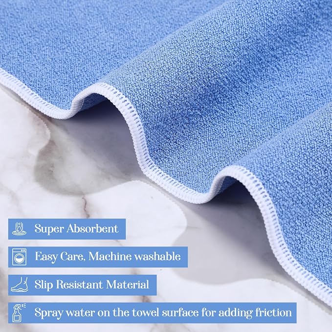 Peryiter 6 Pack Hot Yoga Towel Set - Non Slip Microfiber Towels for Mat and Hand, Quick Dry and Sweat-Activated Grip, 2 Sizes for Women Men Bikram Pilates Gym