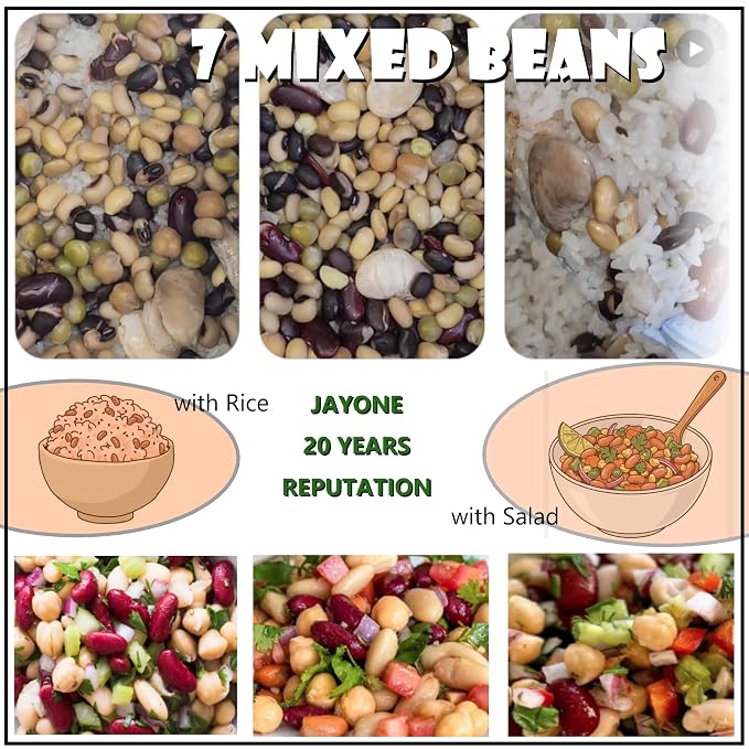Jay One 7 Grains Mixed Pack for White Rice (2 pack, 7 Mixed Bean)