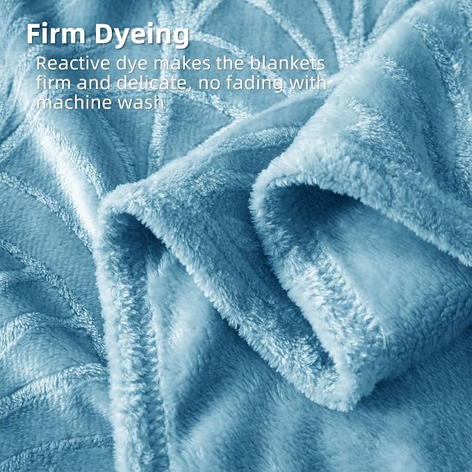 Whale Flotilla Soft Flannel Fleece Throw Blanket for Couch, Stone Blue | Cozy Lightweight Breathable Velvet Sofa Throws, Plush Fluffy Vintage Pattern Decorative Blanket for Bed, All Season, 50"x60"