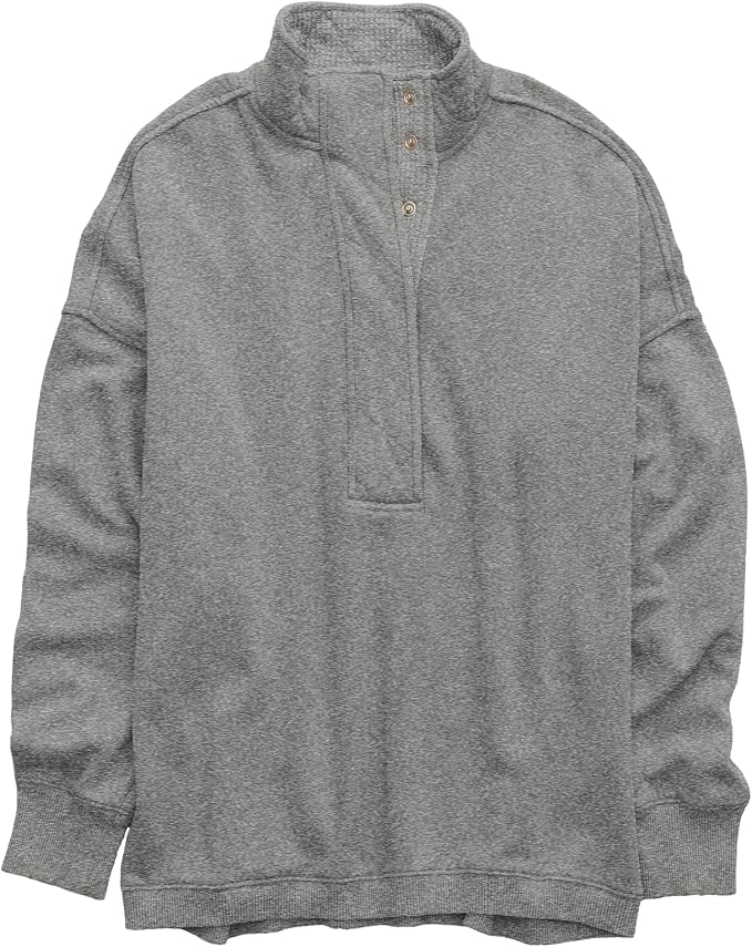 Gacaky Sweatshirt for Women Oversized Casual Long Sleeve Button Henley Neck Pullover Tops Fashion Outfits Clothes