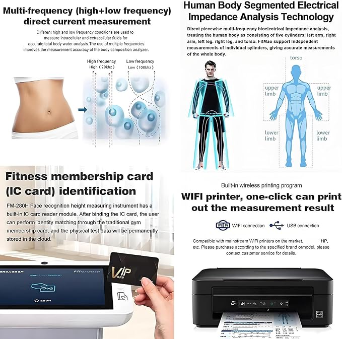 Body Composition Analyzer, Smart Body Fat Scale, Body Composition Analyzer, Body Fat Detection Equipment, Muscle Detection and Analysis for Home, Gym & Clinic Use, Body Composition Metrics