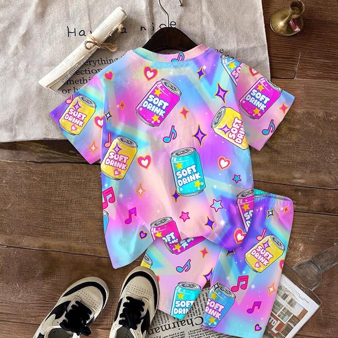 K-POP DEM0N Hunters Outfits for Girls, 2 Piece T-Shirts and Apparel Sets Birthday Gift