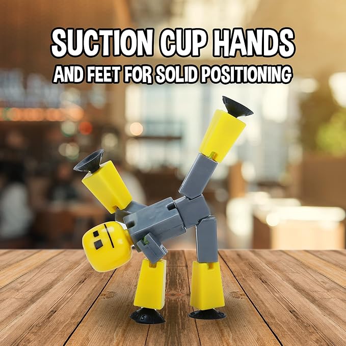 Zing Stikbot 6 Pack, Set of 6 Stikbot Collectable Action Figures, Create Stop Motion Animation (Styles May Vary)