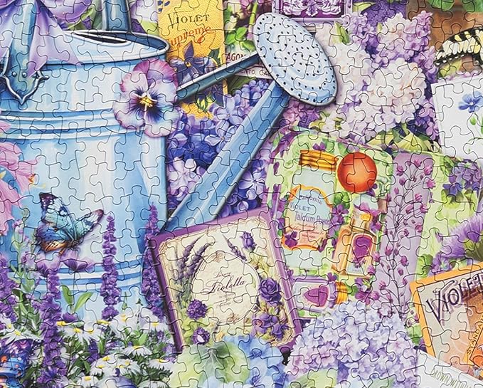 Springbok Purple Passion 1000 Piece Jigsaw Puzzle for Adults - Floral Collage - Unique Cut Pieces - Made in USA