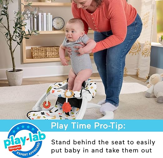 Fisher-Price Portable Baby Chair, Cute Cow Sit-Me-Up Floor Seat with BPA-Free Teether & Clacker Newborn Developmental Toys