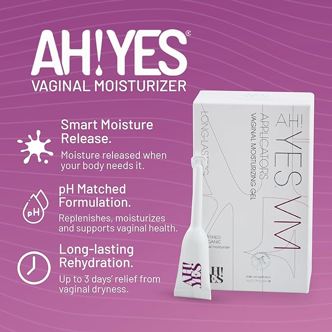AH! YES VM Vaginal Moisturizer for Vaginal Dryness (6 Applicators) | Water Based, Fast-Acting, Natural Gel Moisturizer, pH matched
